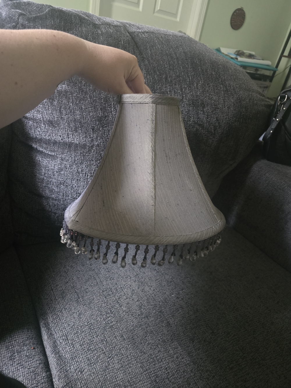 Bell Shaped Lampshade With Bead Tassels